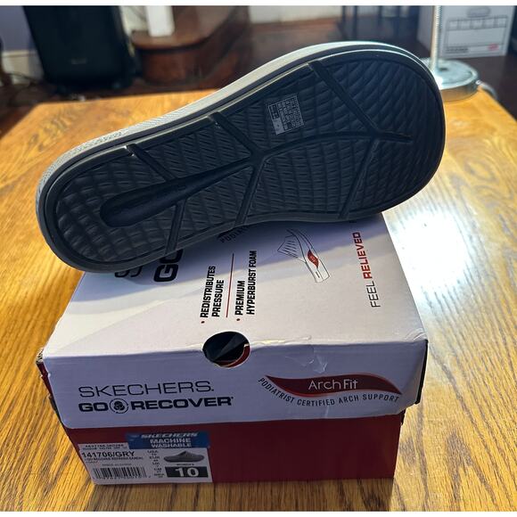 Brand New Skechers GO RECOVER Arch Fit Sandals - Grey - Picture 6 of 11